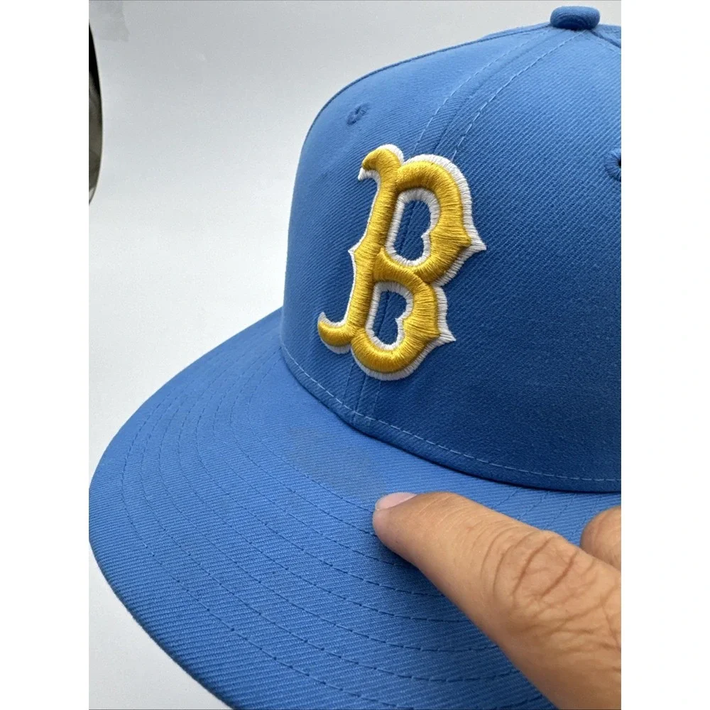 New Era Red Sox City Connect Hat Mens 7 1/4 Blue Yellow Good MLB UCLA 59FIFTY
